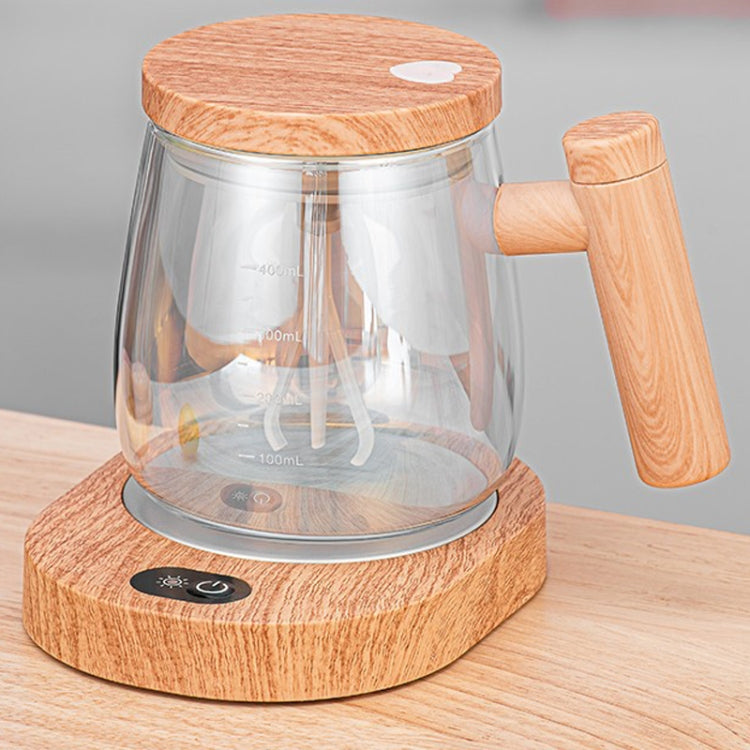 400ml Automatic Stirring Mug Maple Electric Coffee Cup, Style: Battery Colorful Cup+Thermostatic Coaster