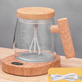 400ml Automatic Stirring Mug Maple Electric Coffee Cup, Style: Rechargeable Transparent Cup+Thermostatic Coaster
