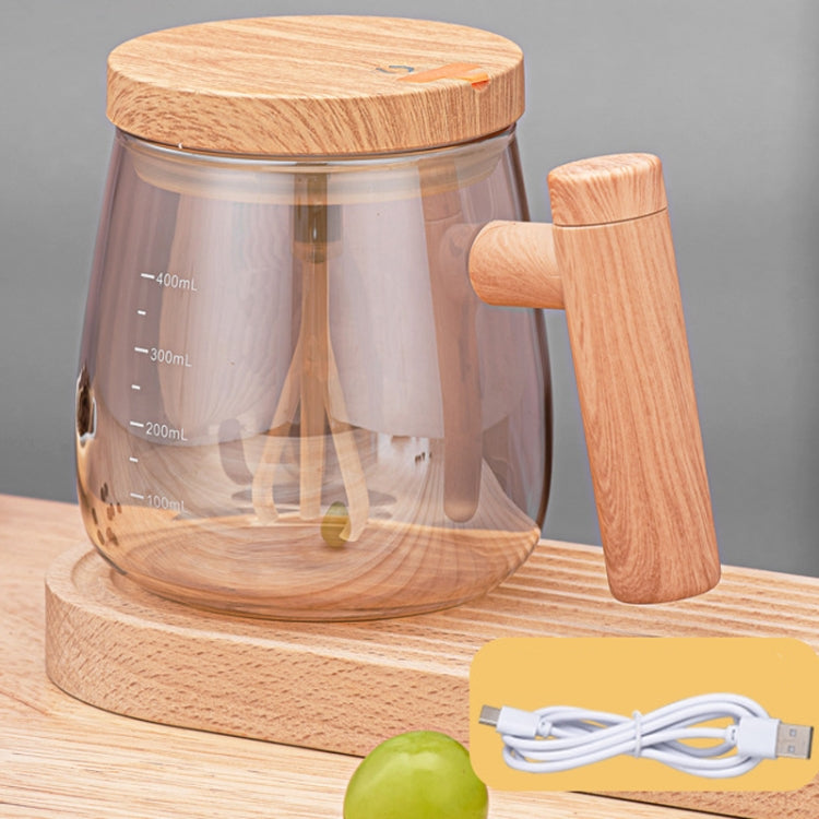 400ml Automatic Stirring Mug Maple Electric Coffee Cup, Style: Rechargeable Champagne Gold Cup+Thermostatic Coaster