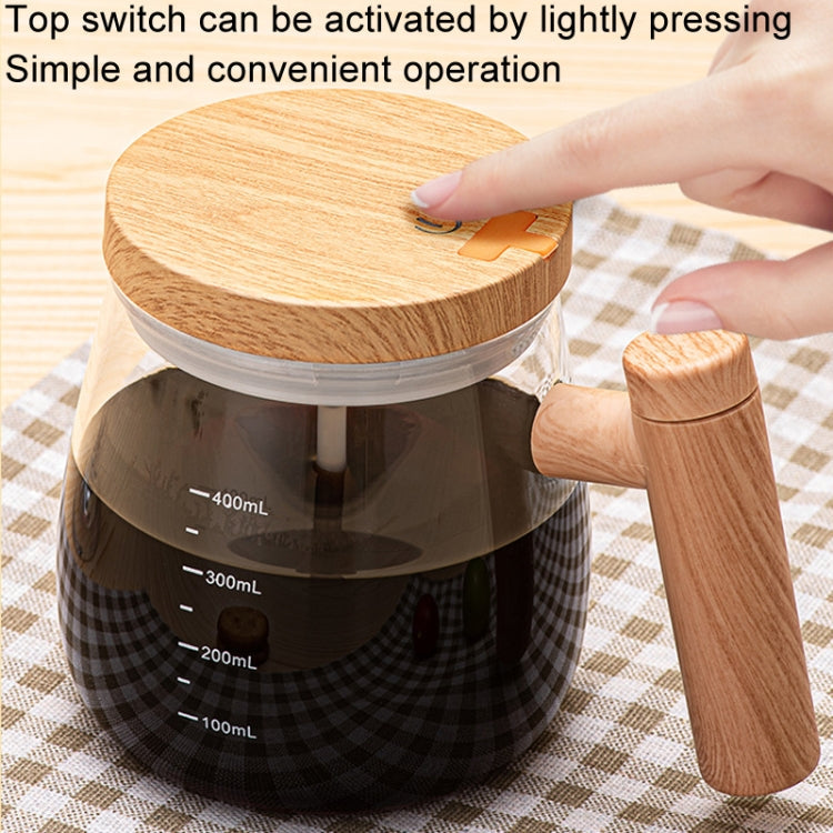 400ml Automatic Stirring Mug Maple Electric Coffee Cup, Style: Battery Champagne Gold Cup+Thermostatic Coaster