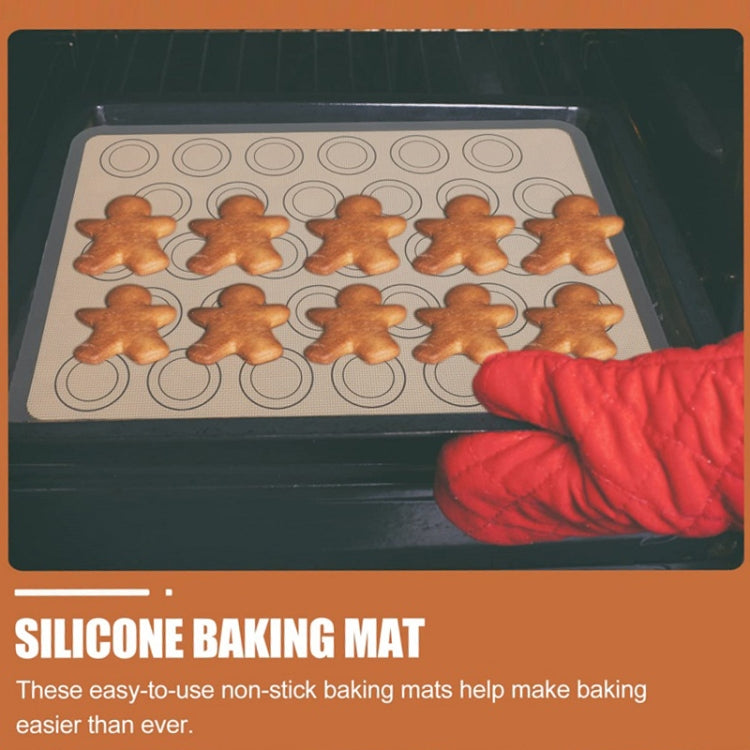 High Temperature Resistant Silicone Baking Mat Macaron Puff Oven Mat(Gray 30 Circle)