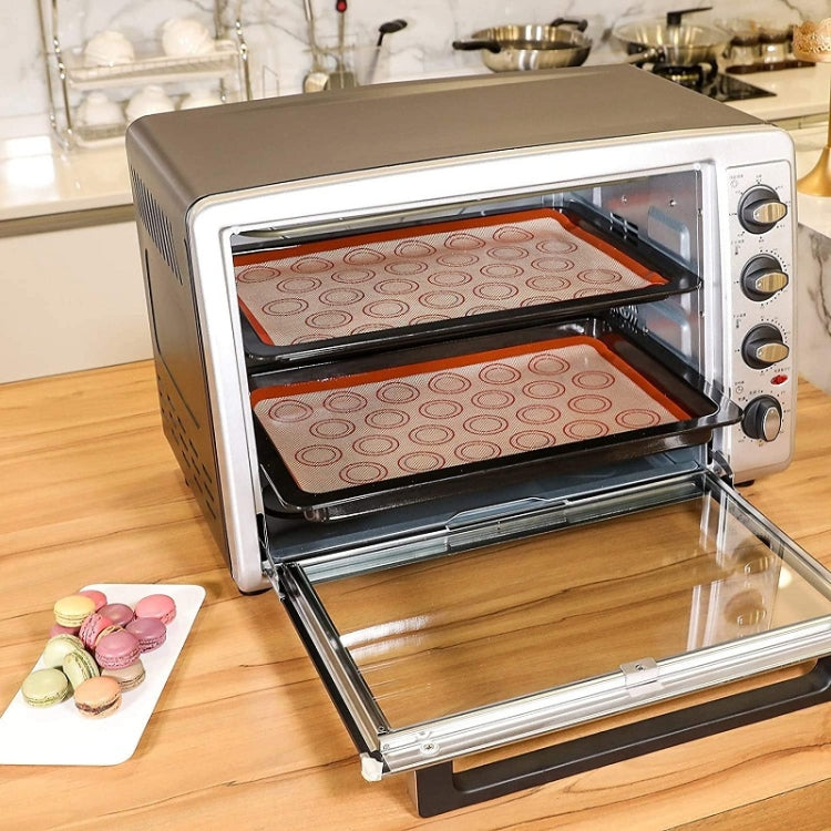 High Temperature Resistant Silicone Baking Mat Macaron Puff Oven Mat(Gray 30 Circle)