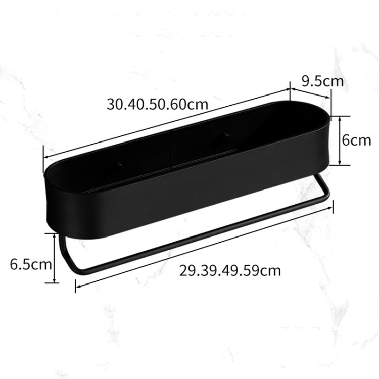 Toilet Shelf No-Punch Bathroom Storage Rack, Specification: 30cm Black