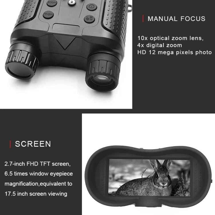NV8160 Head-Mounted Night Vision Device Binocular Digital 2.7 Inch Screen Outdoor Infrared Night Vision Telescope