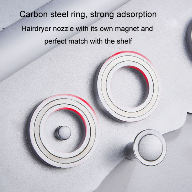Wall Mounted Hair Dryer Holder Hole-Free Bathroom Space Aluminum Multifunctional Shelf, Style: Small With 2 Loops Black