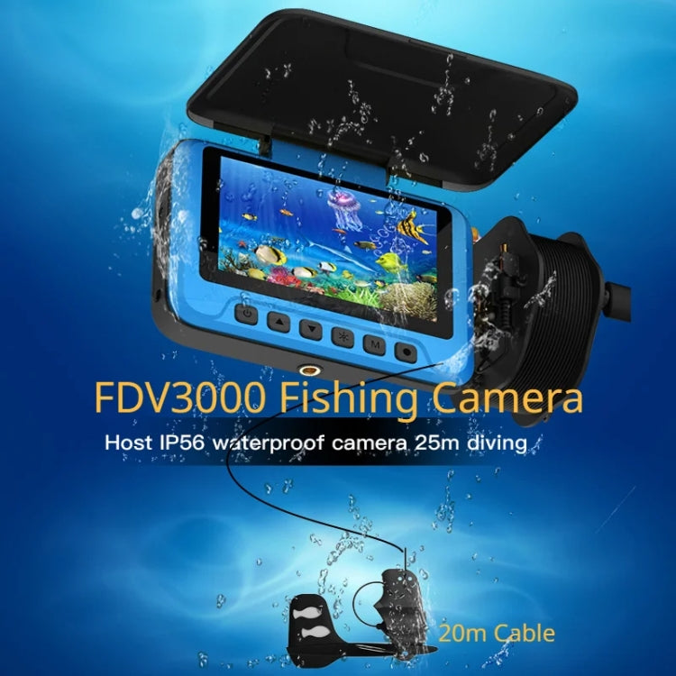 FDV3000 Fish Finder Camera Underwater Monitoring Fishing Sonar Sensor 4.3 Inch Display LED Digital Zoom 4X Ice Boat Fishfinder
