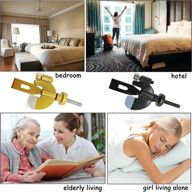 Household Anti-Theft Door Stopper Portable Anti-Pervert Device, Color: Adjustable Gold