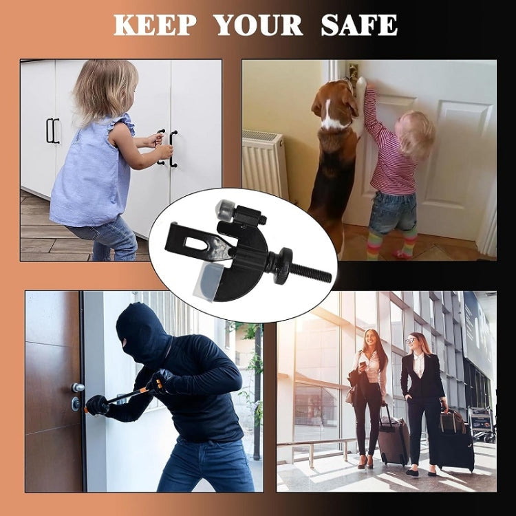 Household Anti-Theft Door Stopper Portable Anti-Pervert Device, Color: Adjustable Gold
