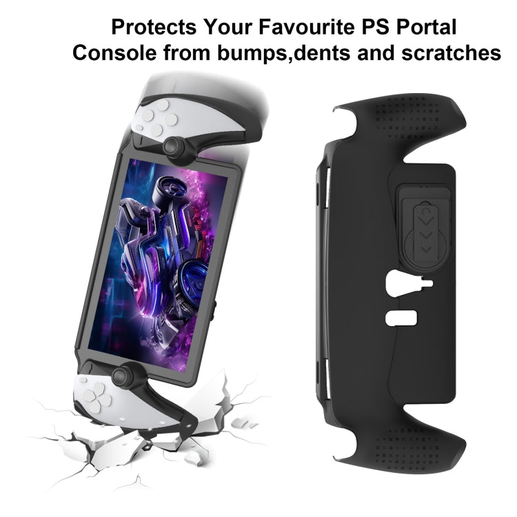 For PlayStation Portal Handle JYS TPU Protective Case With Stand(Black)