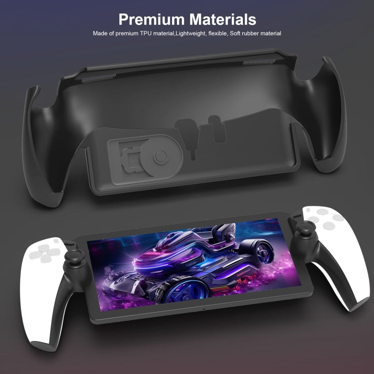 For PlayStation Portal Handle JYS TPU Protective Case With Stand(Black)
