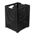 Foldable Dirty Clothes Basket Wall Mounted Bathroom Dirty Clothes Storage Frame Plastic Laundry Basket, Specification: Plus Large Black