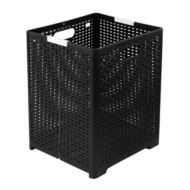 Foldable Dirty Clothes Basket Wall Mounted Bathroom Dirty Clothes Storage Frame Plastic Laundry Basket, Specification: Plus Large Black