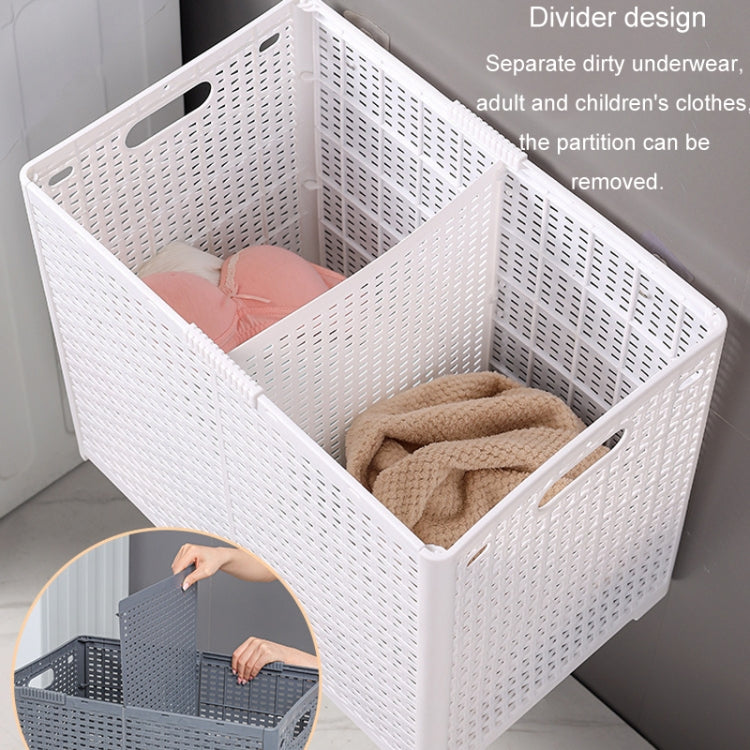 Foldable Dirty Clothes Basket Wall Mounted Bathroom Dirty Clothes Storage Frame Plastic Laundry Basket, Specification: Plus Large Black