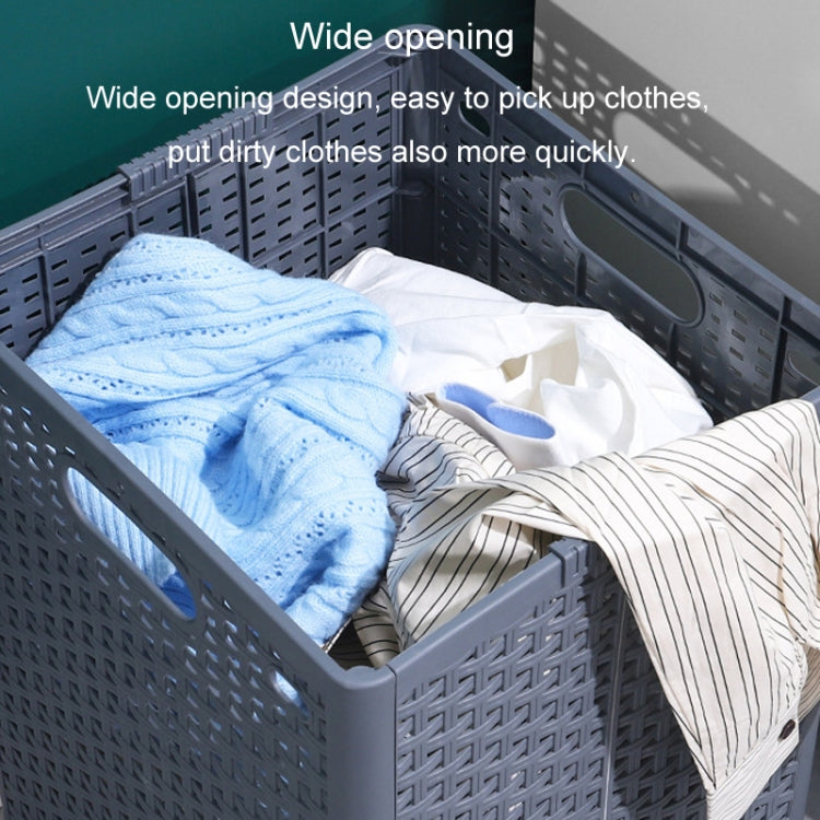 Foldable Dirty Clothes Basket Wall Mounted Bathroom Dirty Clothes Storage Frame Plastic Laundry Basket, Specification: Plus Large Black
