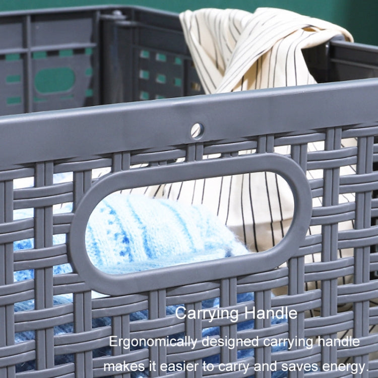 Foldable Dirty Clothes Basket Wall Mounted Bathroom Dirty Clothes Storage Frame Plastic Laundry Basket, Specification: Plus Large Gray