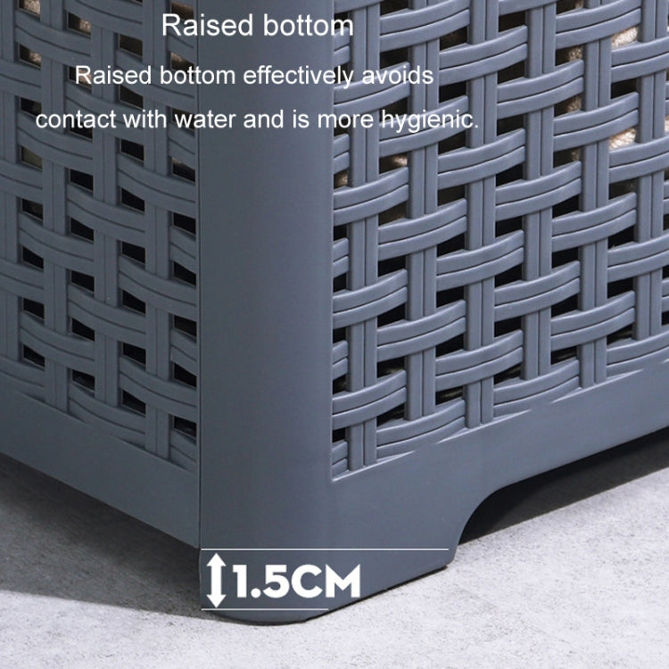 Foldable Dirty Clothes Basket Wall Mounted Bathroom Dirty Clothes Storage Frame Plastic Laundry Basket, Specification: Plus Large White