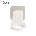 10pcs Toilet Shampoo Shower Gel Hanging Shelf No-Punch Bathroom Shelves(Silver Drawing Patch Model)
