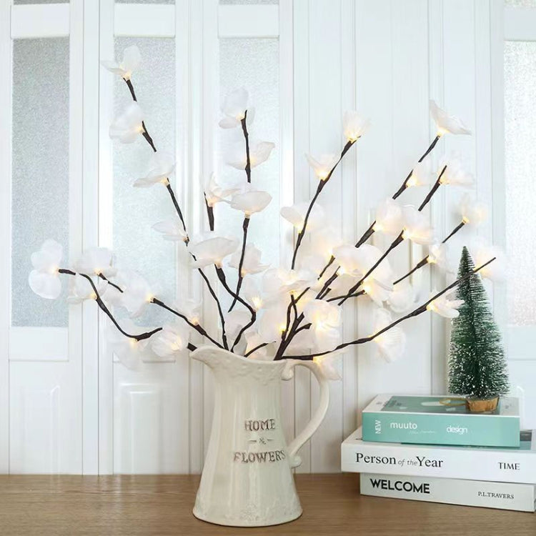 Butterfly Orchid Chandelier Room Bedroom Decoration Vase Lamp(White)