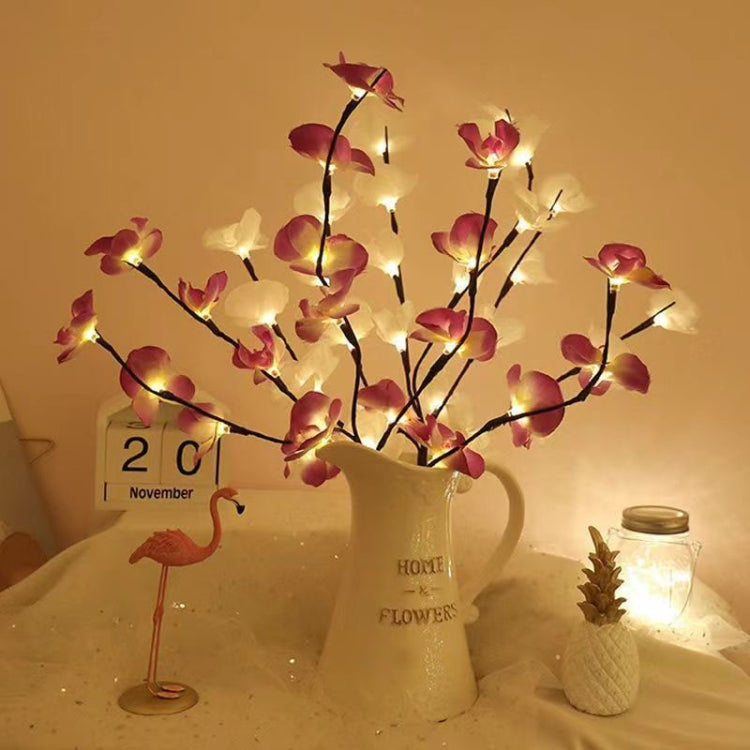 Butterfly Orchid Chandelier Room Bedroom Decoration Vase Lamp(White)
