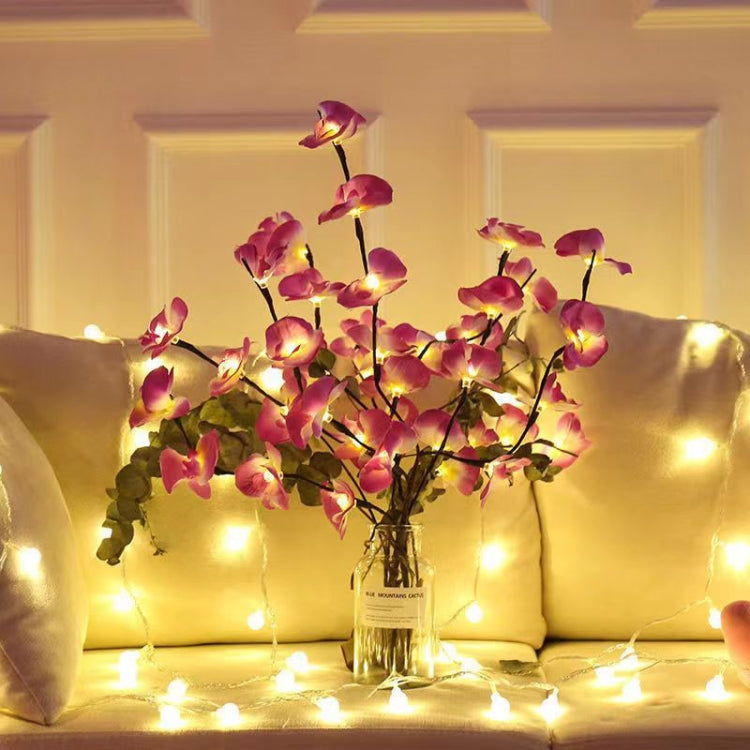 Butterfly Orchid Chandelier Room Bedroom Decoration Vase Lamp(White)