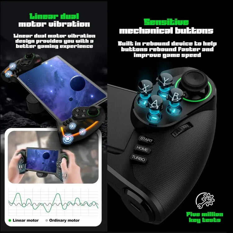 IPEGA Mechanical Gamepad Tablet Cell Phone Stretch Wireless Bluetooth Grip For N-S / P3 / PC / Switch / Android / IOS, Product color: Black