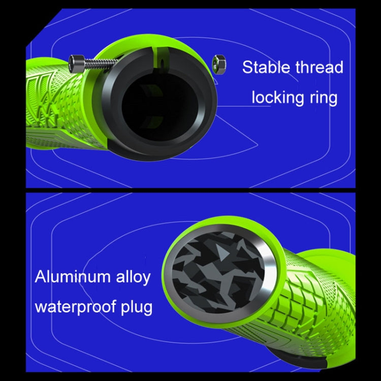 ENLEE 1pair Silicone Bicycle Covers Lockable Cycling Grips With Handlebar Blocking(Green)