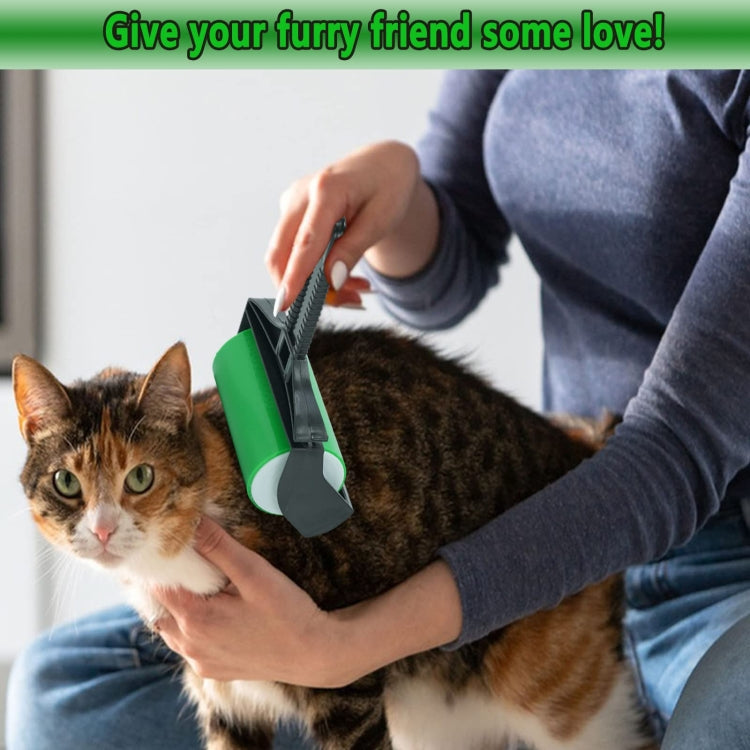 Reusable Pet Hair Remover Cleaning Hair Sticky Roller Washable Lint Remover Clothes Dust Cleaner(Green)