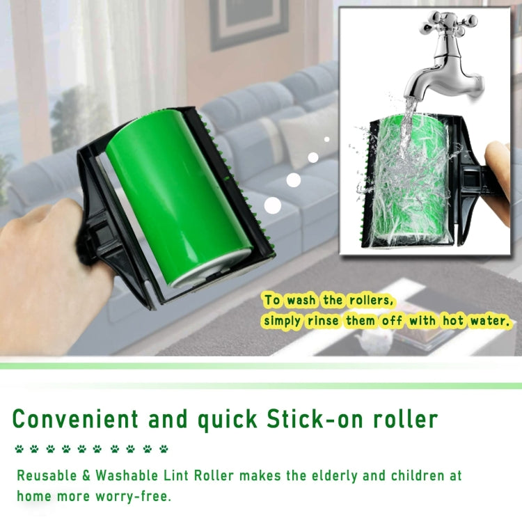Reusable Pet Hair Remover Cleaning Hair Sticky Roller Washable Lint Remover Clothes Dust Cleaner(Green)