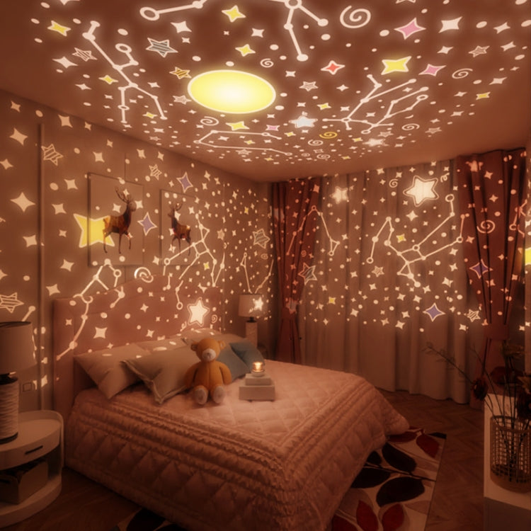 Rotatable Cartoon Atmosphere Projection Lamp Music Night Light, Spec: Plug-in Model(Deer)