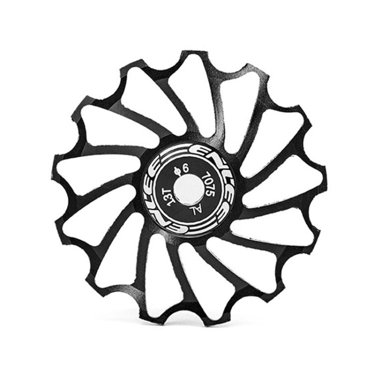 ENLEE Mountain Bicycle Rear Derailleur Guide Wheel Ceramic Bearing Tension Pulley, Size: 13T(Black)
