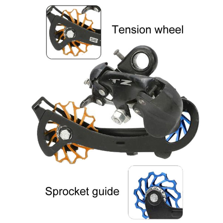 ENLEE Mountain Bicycle Rear Derailleur Guide Wheel Ceramic Bearing Tension Pulley, Size: 13T(Black)