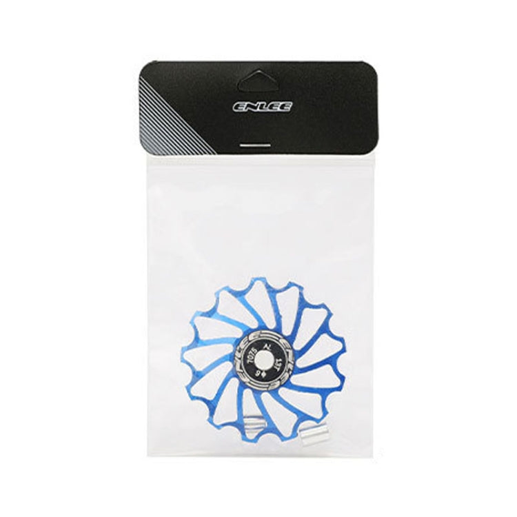 ENLEE Mountain Bicycle Rear Derailleur Guide Wheel Ceramic Bearing Tension Pulley, Size: 13T(Blue)