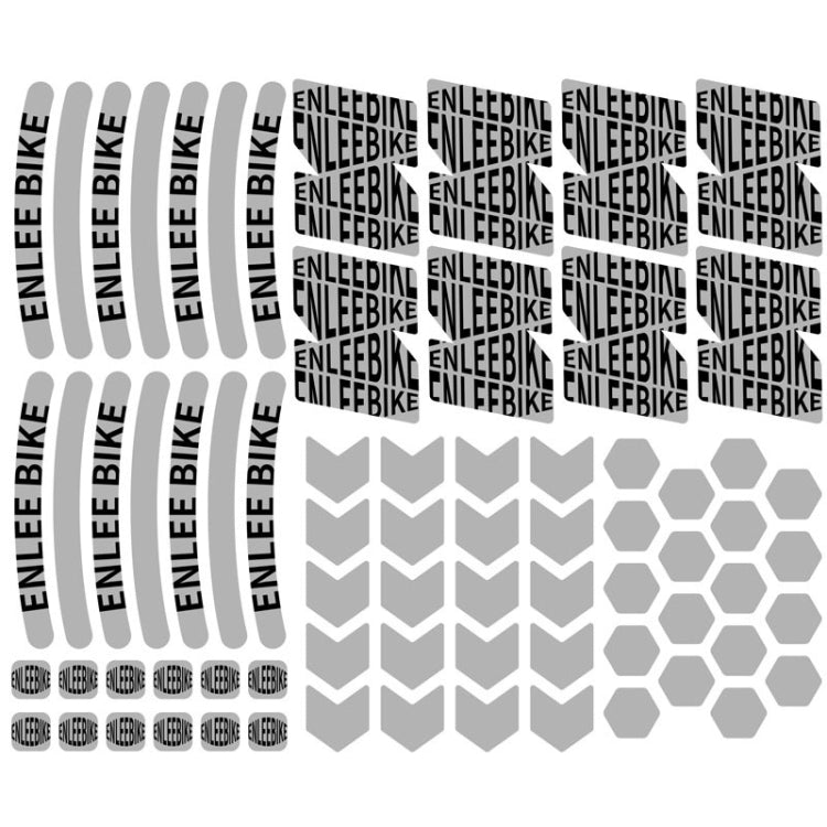 ENLEE E-RS2302 72pcs /Set Multi-Functional Reflective Strip Stickers Bicycle Body Warning Decal(Black)