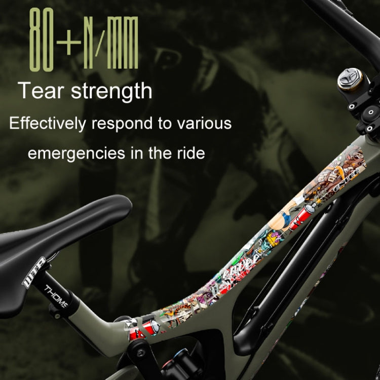 ENLEE E14611 10pcs /Set Bicycle TPU Invisible Film Road Bike Body Jersey Color Changing Membrane, Model: Doodle