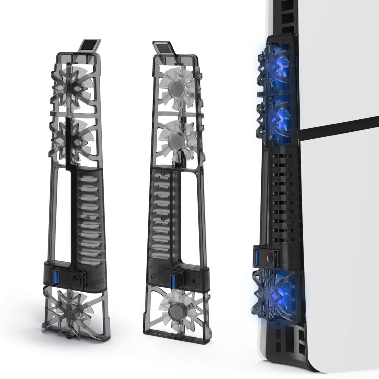 JYS-P5175 For PS5 Slim Host Optical Drive / Digital Version Universal With RGB Colorful Light Cooling Fan