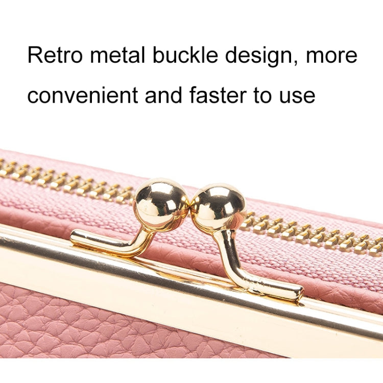 Embroidered Large Capacity Single-shoulder Phone Bag Crossbody Zipper Long Ladies Wallet, Color: Black