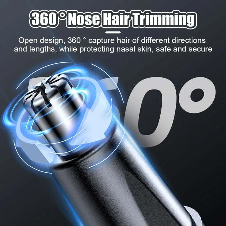 Electric Nose Hair Clipper Rechargeable Washable Portable Travel  Trimmer(Black)