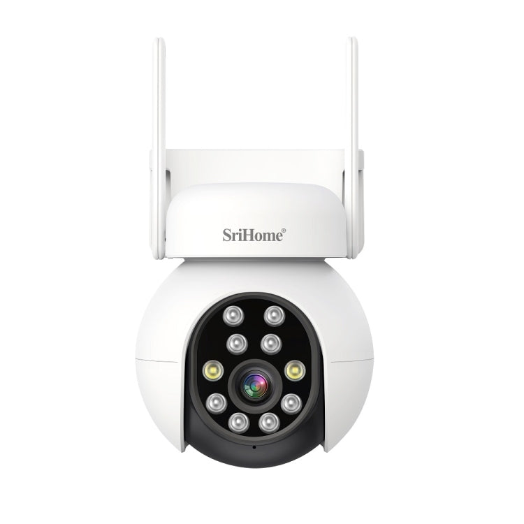 SriHome SH052 Wifi 5MP Wireless PTZ IP AI Auto Tracking Sound&Light Alarm Starlight Color Night Vision Outdoors Surveillance Camera, Plug: UK