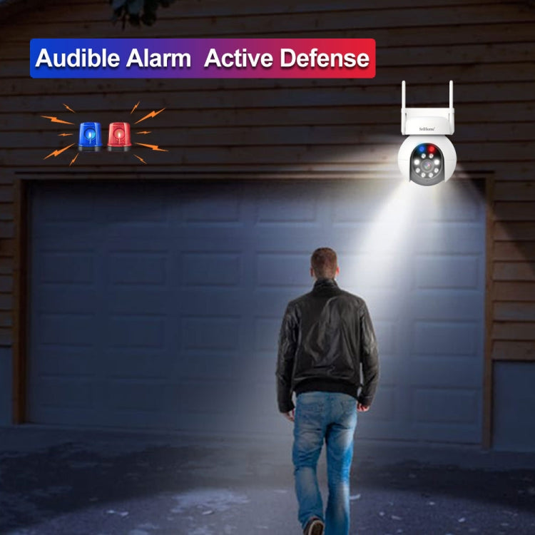 SriHome SH052 Wifi 5MP Wireless PTZ IP AI Auto Tracking Sound&Light Alarm Starlight Color Night Vision Outdoors Surveillance Camera, Plug: AU