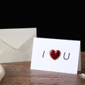 3D Heart Valentine Day Greeting Card Blessings Messages Cards with Envelopes, Spec: I Heart U