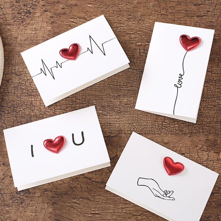 3D Heart Valentine Day Greeting Card Blessings Messages Cards with Envelopes, Spec: I Heart U