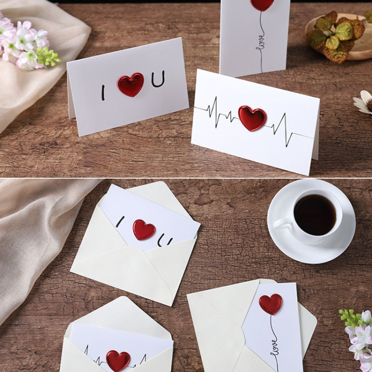 3D Heart Valentine Day Greeting Card Blessings Messages Cards with Envelopes, Spec: Palm