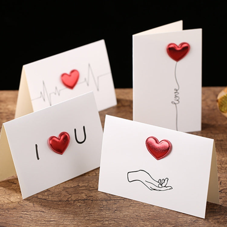 3D Heart Valentine Day Greeting Card Blessings Messages Cards with Envelopes, Spec: Palm