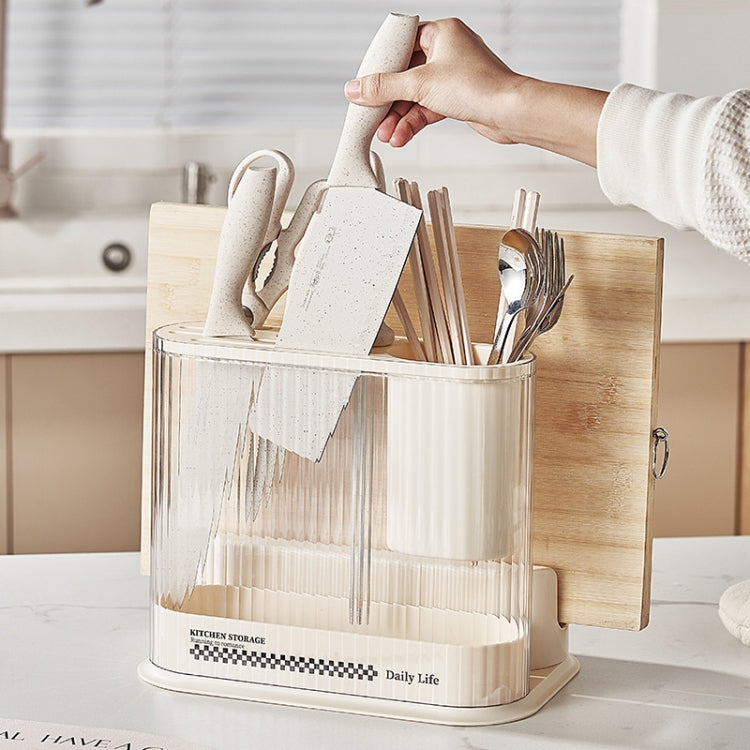 Cream Style Kitchen Storage Rack Knife Holder Chopping Board, Spec: 2 In 1