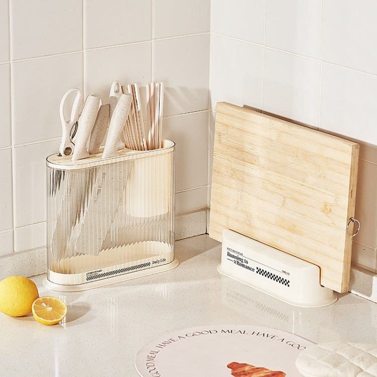 Cream Style Kitchen Storage Rack Knife Holder Chopping Board, Spec: 2 In 1