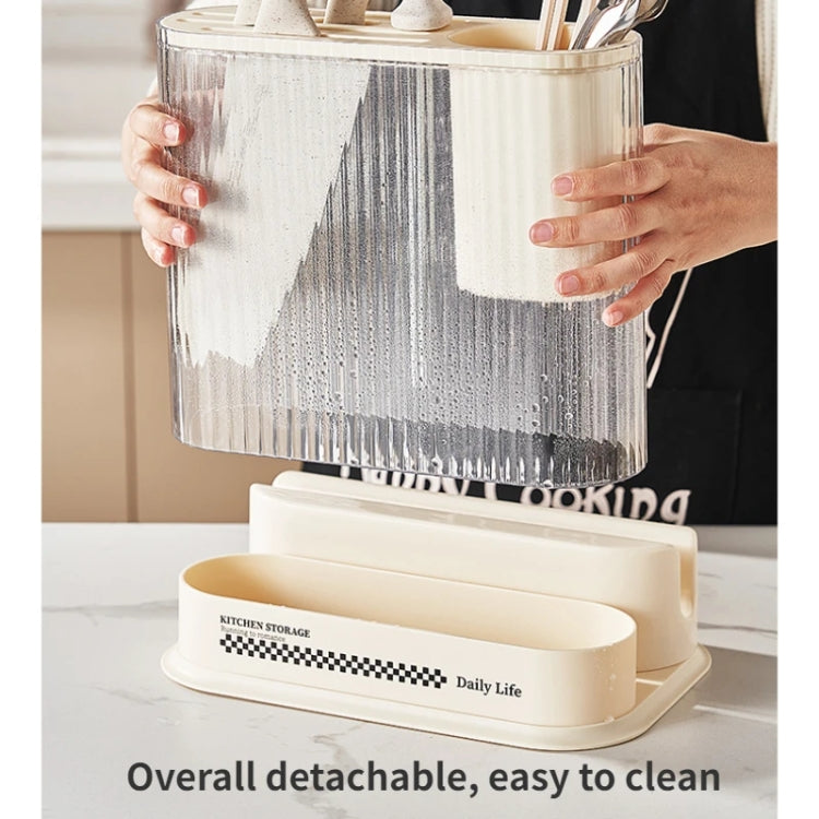 Cream Style Kitchen Storage Rack Knife Holder Chopping Board, Spec: 2 In 1