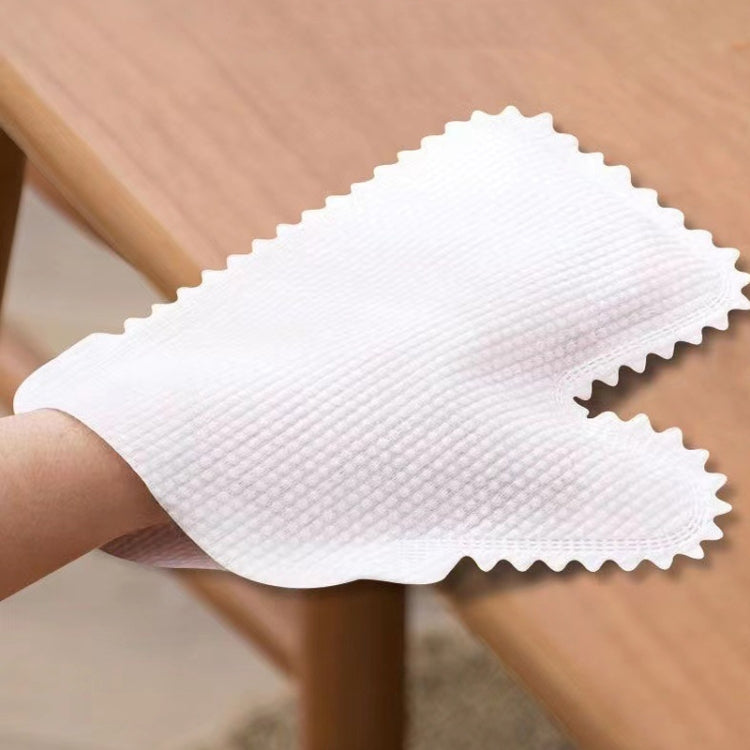 10pcs /Pack Fish Scale Washable Non Woven Mittens Reusable Dust Removal Gloves(White)