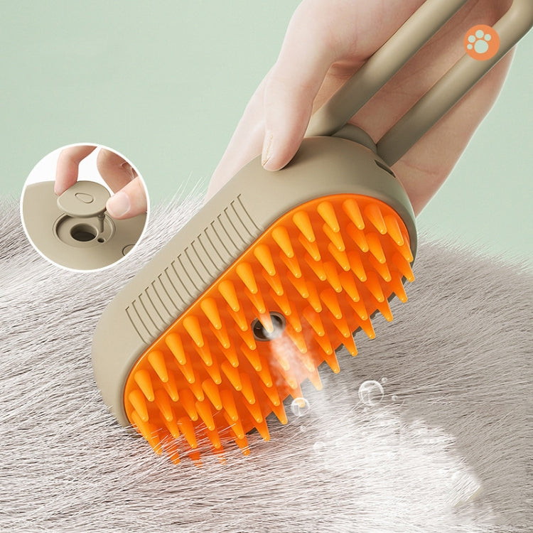 Pet Electric Spray Comb Rechargeable Cat Steamy Grooming Brush Cleaning Tool(White)