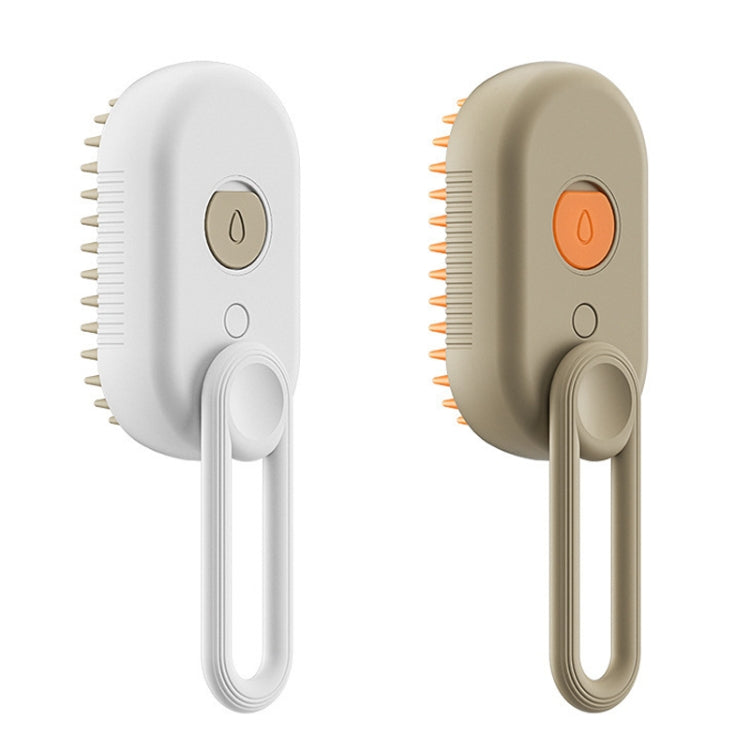 Pet Electric Spray Comb Rechargeable Cat Steamy Grooming Brush Cleaning Tool(White)