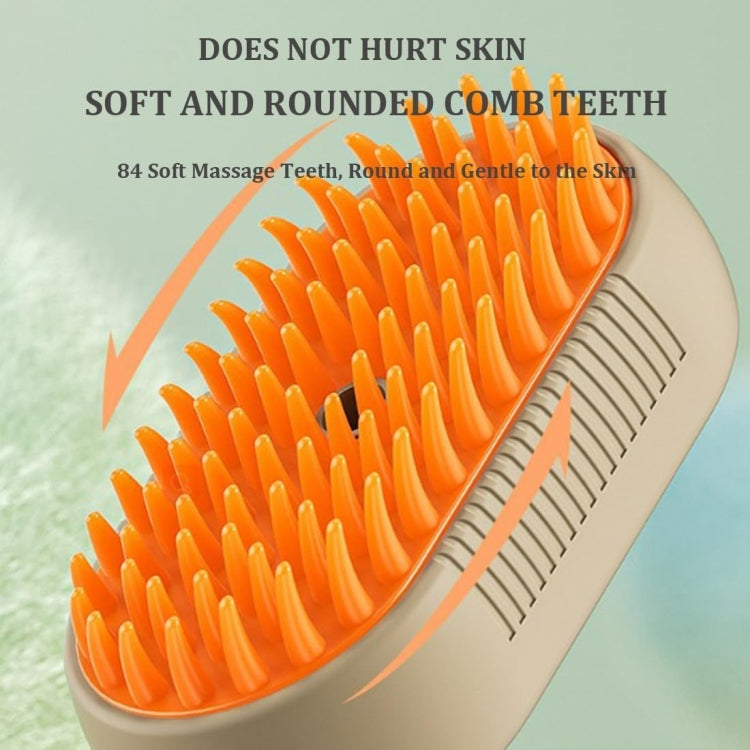 Pet Electric Spray Comb Rechargeable Cat Steamy Grooming Brush Cleaning Tool(White)